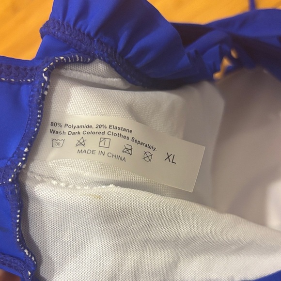 SHEIN Cobalt Blue Ruffle One Piece Swimsuit. Never worn. New without tags. NWOT - Picture 5 of 5